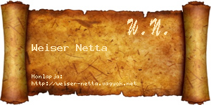 Weiser Netta névjegykártya